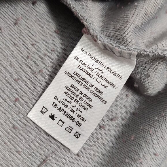 Ardene Women's Pajama Top Size L Waffle Knit Gray Black Bear Weekend Getaway - Picture 8 of 8